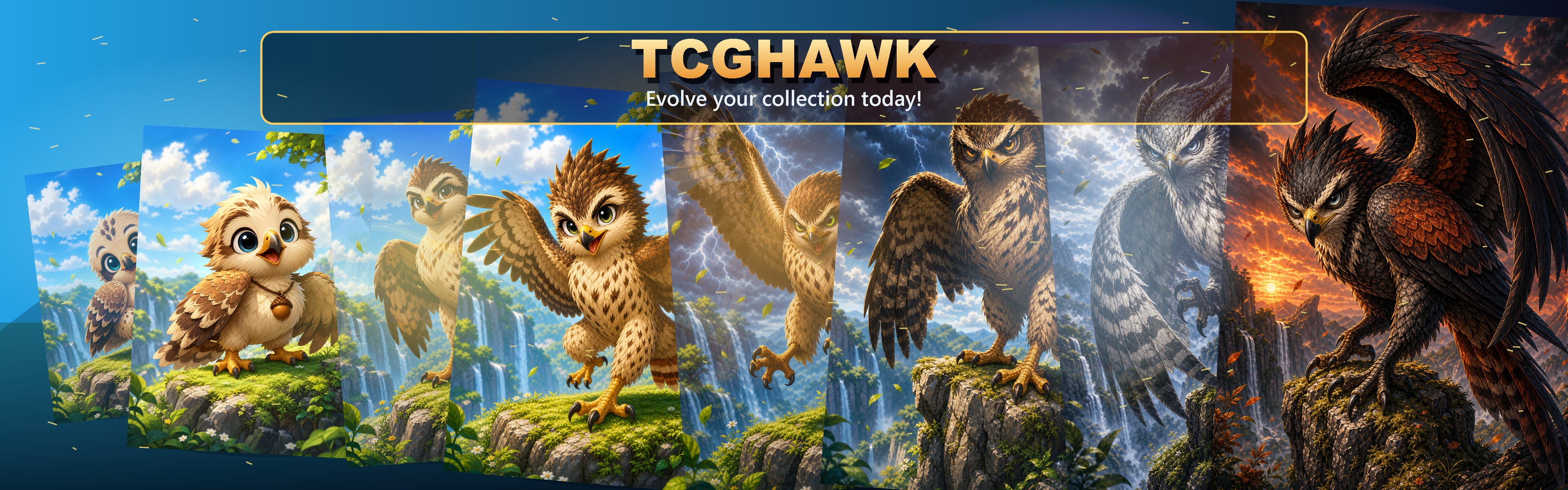 TCGHawk evolution banner — evolve your collection